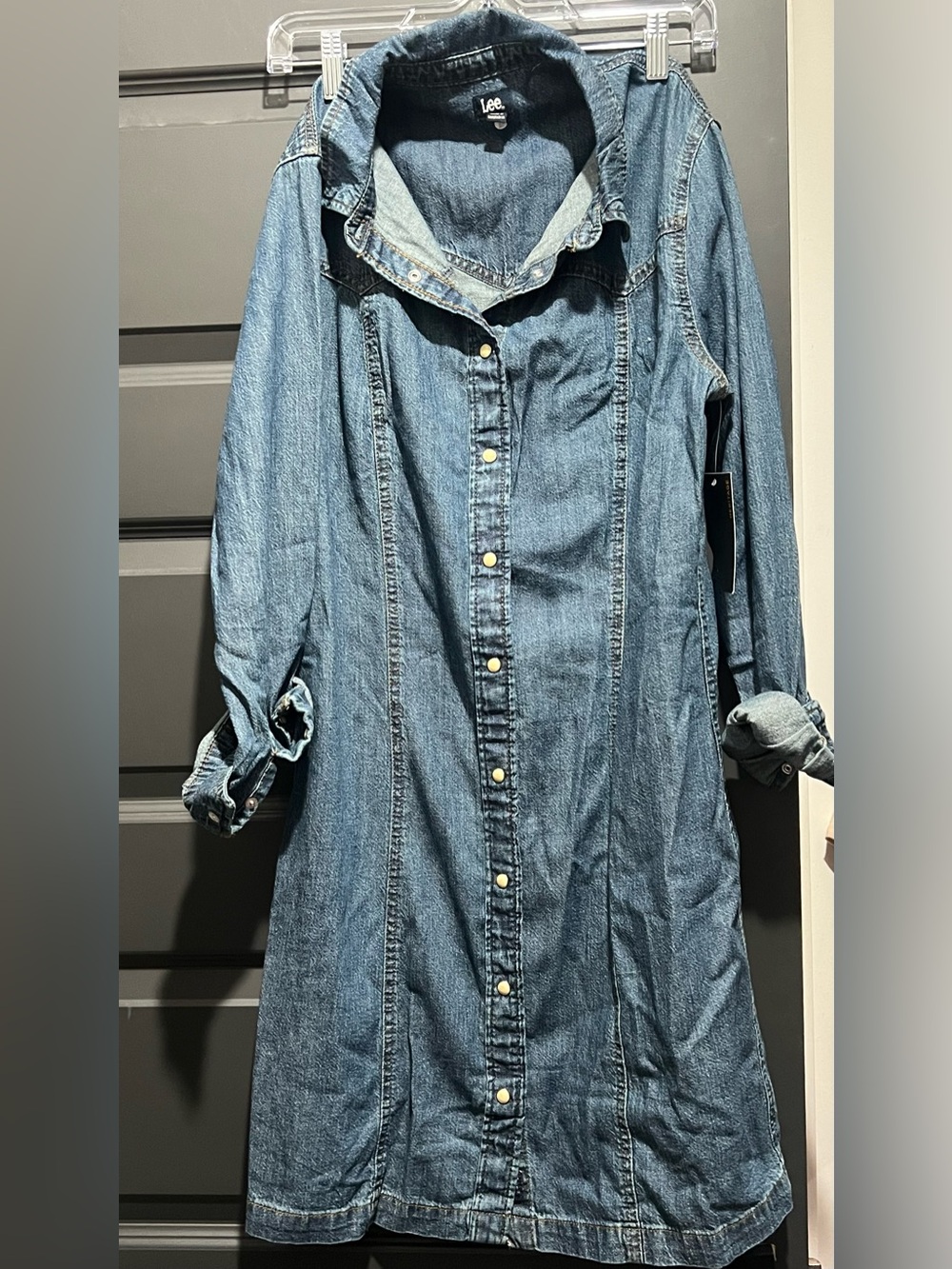 Lee Strong Tide Denim Shirt Dress - Dark Blue